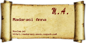 Madarasi Anna névjegykártya