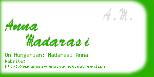 anna madarasi business card